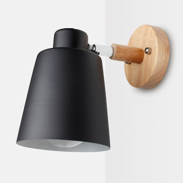 wooden wall lights bedside wall lamp wall sconce modern wall light for bedroom Nordic macaroon 6 color steering head E27 85-285V
